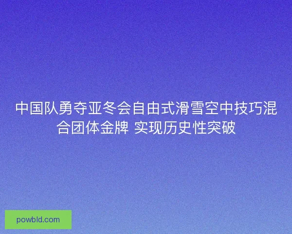 中国队勇夺亚冬会自由式滑雪空中技巧混合团体金牌 实现历史性突破