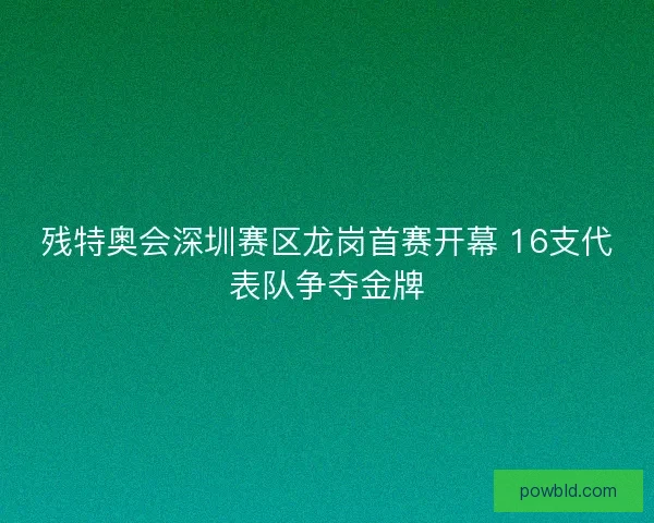 残特奥会深圳赛区龙岗首赛开幕 16支代表队争夺金牌 残特奥会深圳赛区龙岗首赛开幕 16支代表队争夺金牌