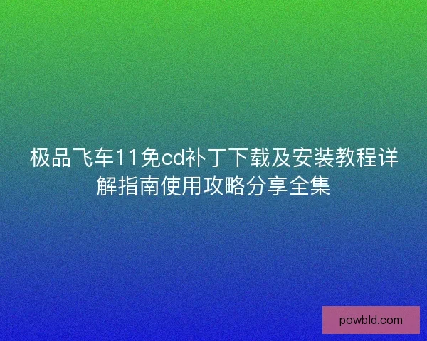 极品飞车11免cd补丁下载及安装教程详解指南使用攻略分享全集 极品飞车11免cd补丁下载及安装教程详解指南使用攻略分享全集